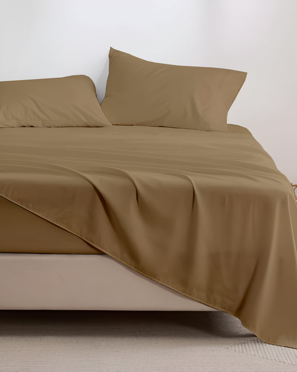 Crescendo Giza Cotton 4 Piece Sheet Set - Taupe
