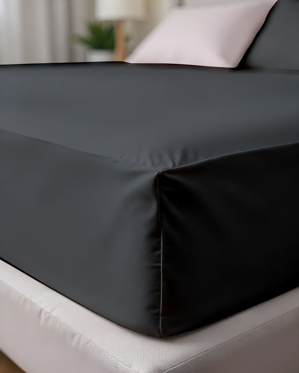 Royal Dreams, Extra Deep 4 Piece Cotton Sheet Set- Dark Gray