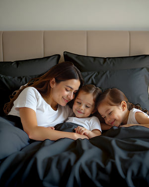 Imperial Touch Exquisite 6 Piece Cotton Sheet Set- Dark Gray