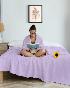 Havenweave Microfiber 1 Piece Waffle Coverlet - Soft Lilac-Bed Layers-Shreem Linen-Slumber Sphere