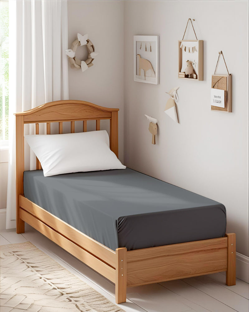 Ultra-fine Microfiber 1 Piece Storm Night Cot Fitted Sheet – Dark Grey