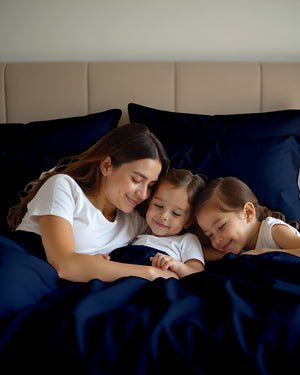 Imperial Touch Exquisite 6 Piece Cotton Sheet Set- Navy Blue