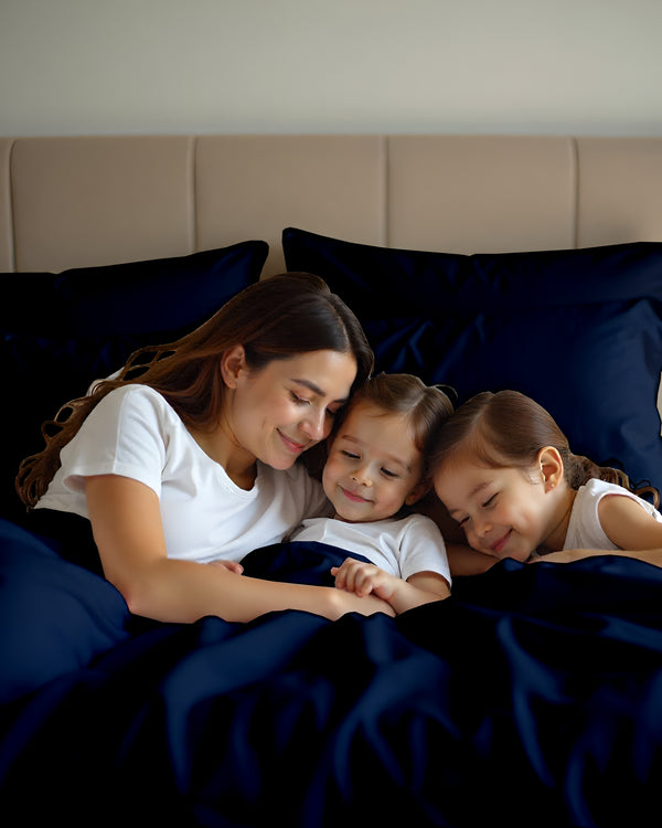 Imperial Touch Exquisite 6 Piece Cotton Sheet Set- Navy Blue