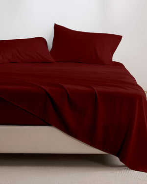 Crescendo Giza Cotton 4 Piece Sheet Set - Burgundy