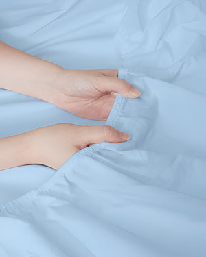 Classic Comfort Cotton Bedding 4 Piece Sheet Set- Light Blue