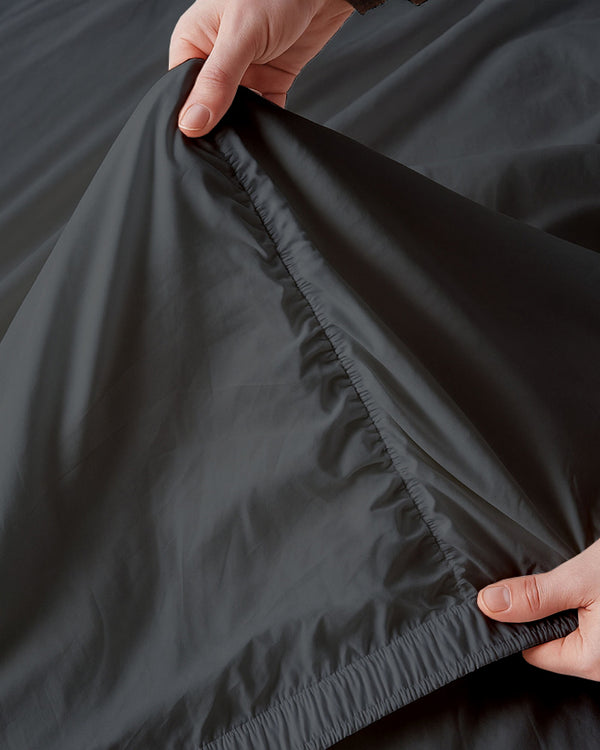 Oceanbreeze Premium Cotton 4 Piece Sheets Set for Waterbeds - Dark Gray