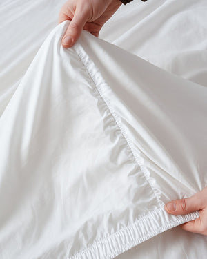 Oceanbreeze Premium Cotton 4 Piece Sheets Set for Waterbeds - White