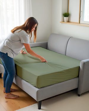 SmartSleep 1 Piece Deep Pocket Fitted Sheet for Convertible Sofa Beds - Sage