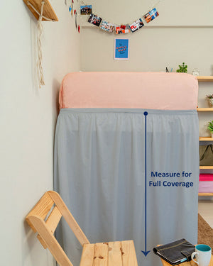 Flowyfrills– Microfiber Gathered Bed Skirt for Dorms - Light Grey-Bed Skirts-Shreem Linen-Slumber Sphere