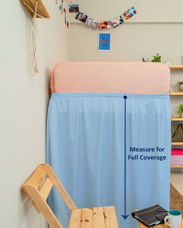 Flowyfrills– Microfiber Gathered Bed Skirt for Dorms - Light Blue-Bed Skirts-Shreem Linen-Slumber Sphere
