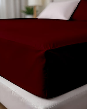 Royal Dreams, Extra Deep 4 Piece Cotton Sheet Set- Burgundy