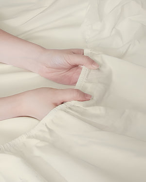 Classic Comfort Cotton Bedding 4 Piece Sheet Set- Ivory