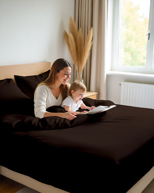 Giza Grace – Classic 1 Piece Fitted Sheet- Chocolate