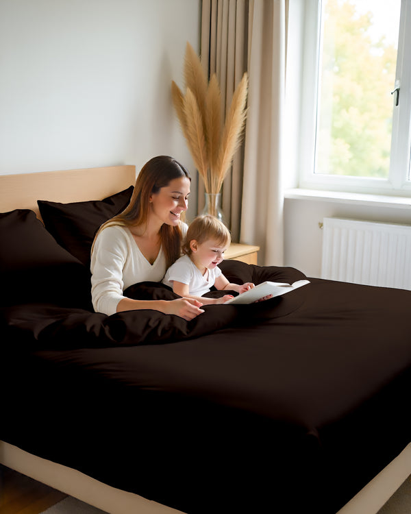 Giza Grace – Classic 1 Piece Fitted Sheet- Chocolate