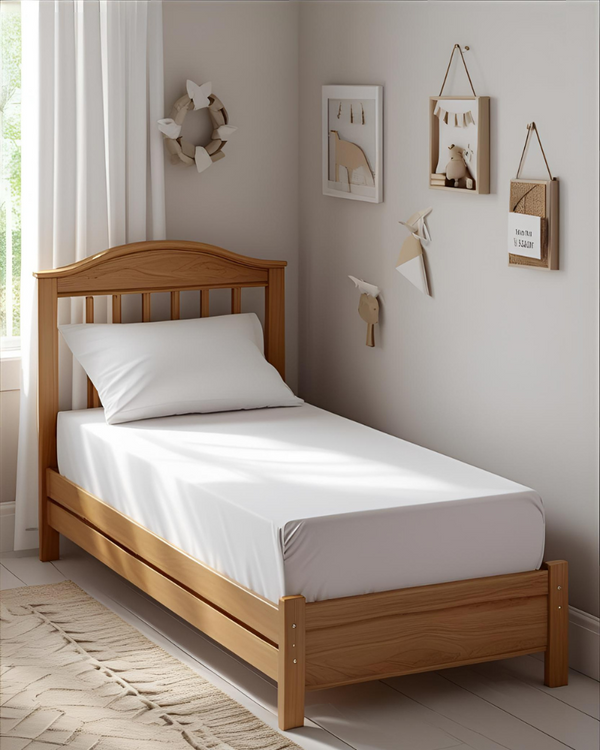 Ultra-fine Microfiber 1 Piece Cot Fitted Sheet - White-Custom Beds-Shreem Linen-Slumber Sphere