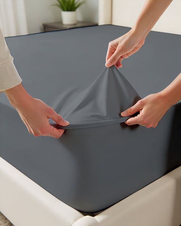 Cloud Soft Classic –  Single Fitted Sheet for Everyday Luxury - Dark Gray