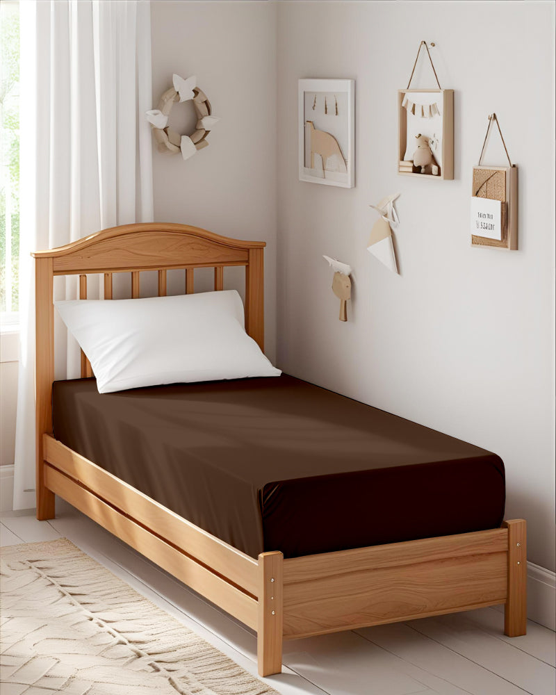 Ultra-fine Microfiber 1 Piece Cocoa Bliss Cot Fitted Sheet – Chocolate