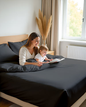 Giza Grace – Classic 1 Piece Fitted Sheet- Dark Gray