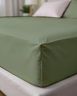 Royal Dreams, Extra Deep 4 Piece Cotton Sheet Set- Sage
