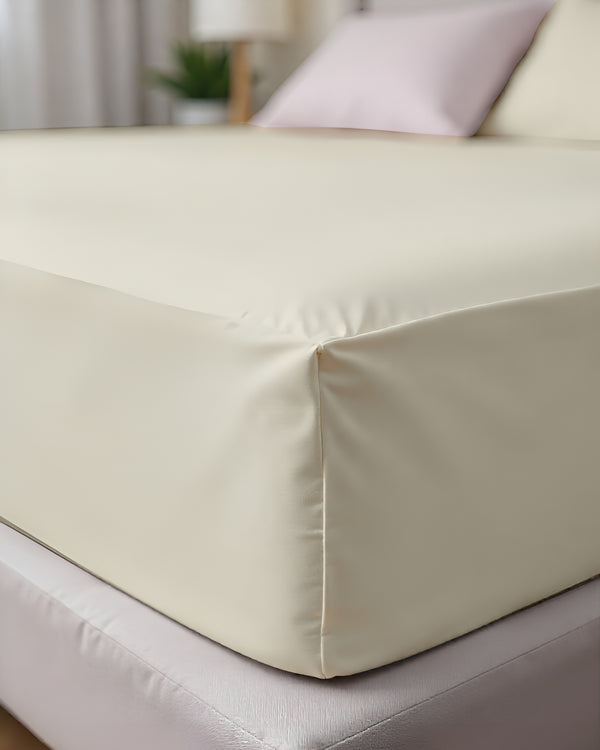 Royal Dreams, Extra Deep 4 Piece Cotton Sheet Set- Ivory