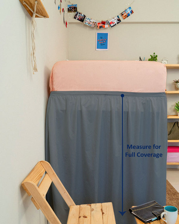 Flowyfrills– Microfiber Gathered Bed Skirt for Dorms - Dark Grey-Bed Skirts-Shreem Linen-Slumber Sphere