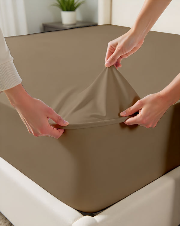Cloud Soft Classic –  Single Fitted Sheet for Everyday Luxury - Taupe