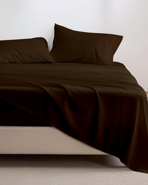 Crescendo Giza Cotton 4 Piece Sheet Set - Chocolate