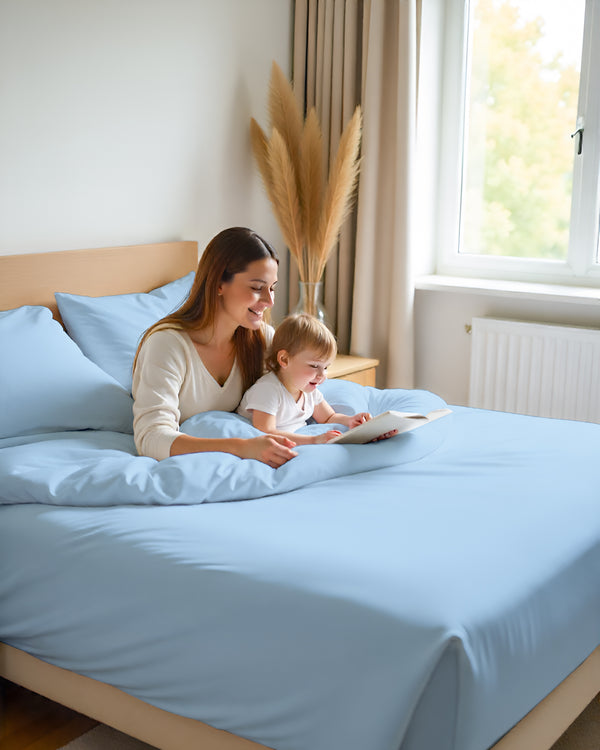 Giza Grace – Classic 1 Piece Fitted Sheet- Light Blue