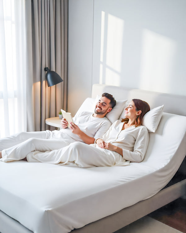 Premium 1 Piece Fitted Sheet with Top Split for Adjustable Beds - White
