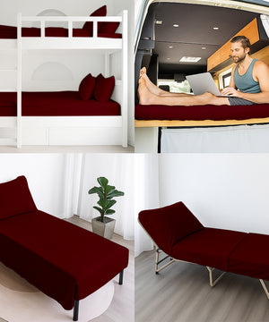 LuxeLayer Giza Cotton 4 Piece Cot Sheet Set - Burgundy