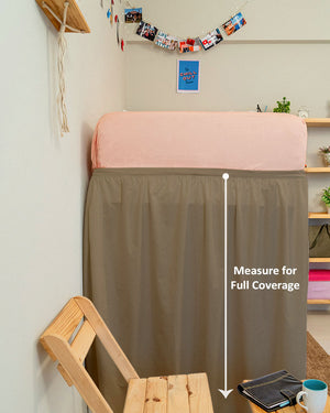 Flowyfrills– Microfiber Gathered Bed Skirt for Dorms - Taupe-Bed Skirts-Shreem Linen-Slumber Sphere