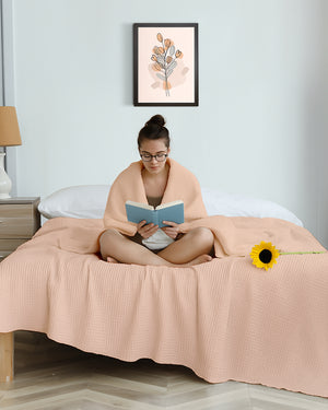 Havenweave Microfiber 1 Piece Waffle Coverlet - Light Sand-Bed Layers-Shreem Linen-Slumber Sphere