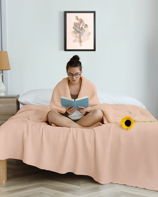 Havenweave Microfiber 1 Piece Waffle Coverlet - Light Sand-Bed Layers-Shreem Linen-Slumber Sphere