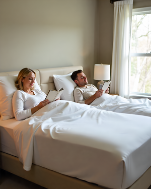 Snowy Giza Split Bed 5 Piece Sheet Set - White-Custom Beds-MyGiza-Slumber Sphere