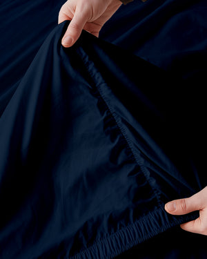 Oceanbreeze Premium Cotton 4 Piece Sheets Set for Waterbeds - Navy Blue