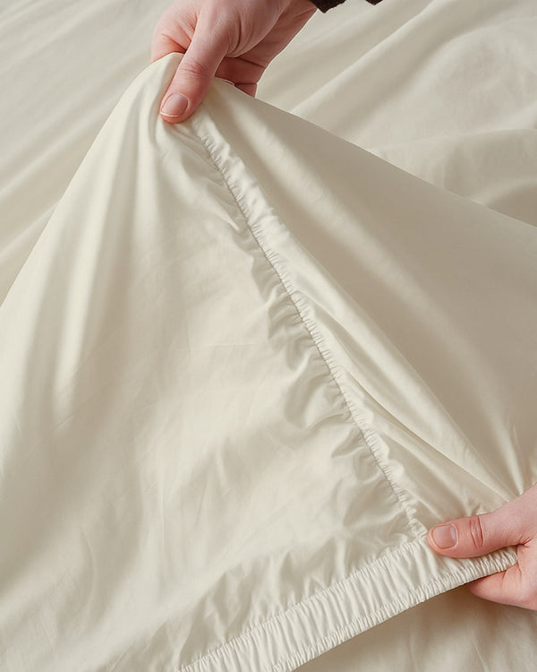 Oceanbreeze Premium Cotton 4 Piece Sheets Set for Waterbeds - Ivory