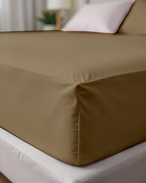 Royal Dreams, Extra Deep 4 Piece Cotton Sheet Set- Taupe