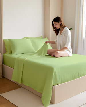 FoldEase Murphy Bed 4 Piece Sheet Set- Sage
