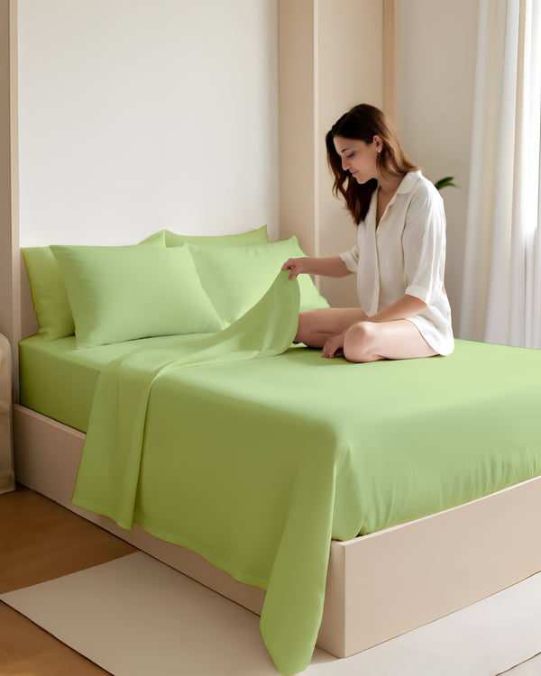 FoldEase Murphy Bed 4 Piece Sheet Set- Sage