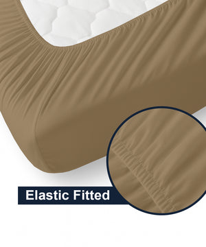 CloudLuxe – Sateen Finish Egyptian Cotton 4 Piece Cot Bedding Set - Taupe