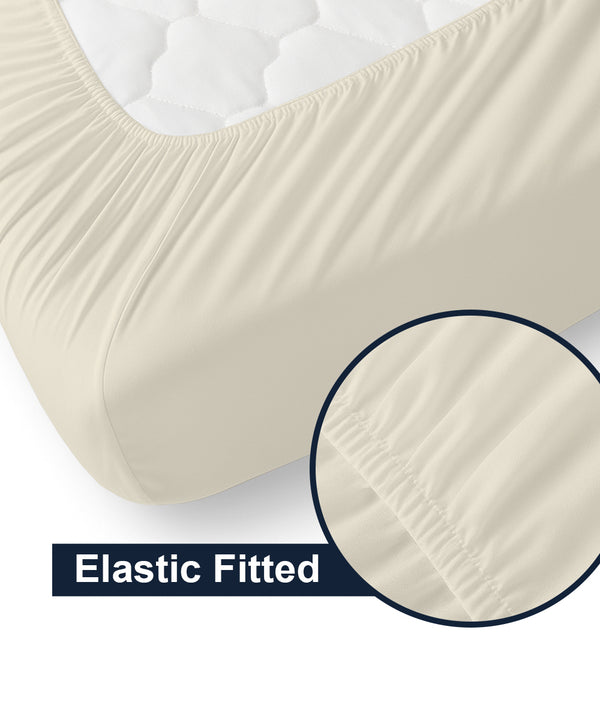 CloudLuxe – Sateen Finish Egyptian Cotton 4 Piece Cot Bedding Set - Ivory