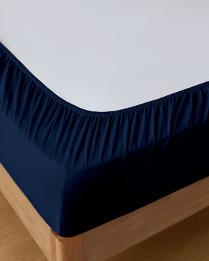 Classic Comfort Cotton Bedding 4 Piece Sheet Set- Navy Blue