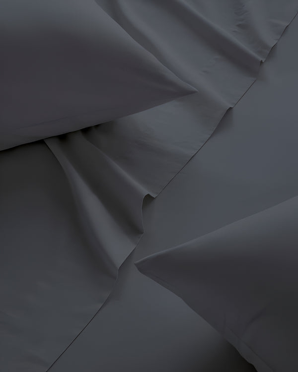 Classic Comfort Cotton Bedding 4 Piece Sheet Set- Dark Gray