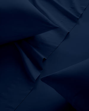 Classic Comfort Cotton Bedding 4 Piece Sheet Set- Navy Blue