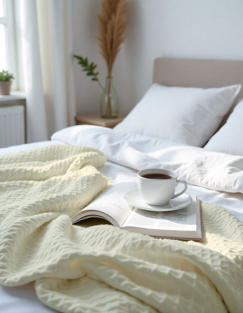 Havenweave Cotton 1 Piece Waffle Coverlet - Ivory-Bed Layers-Cottington Lane-Slumber Sphere