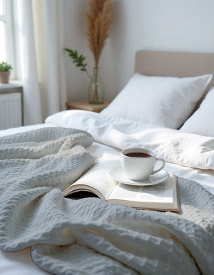 Havenweave Tencel 1 Piece Waffle Coverlet - Light Gray-Bed Layers-Cottington Lane-Slumber Sphere