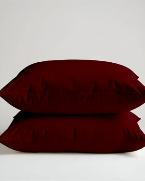 CloudCotton - Set of 2 Piece Pillow Cover with Soft & Smooth Finish in Burgundy-Pillowcases-Cottingon -Slumber Sphere