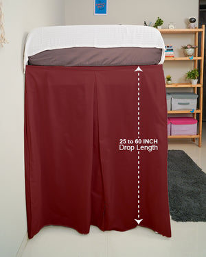 SmartPleat – Microfiber 1 Piece Pleated Dorm Bed Skirt - Burgundy-Bed Skirts-Shreem Linen-Slumber Sphere