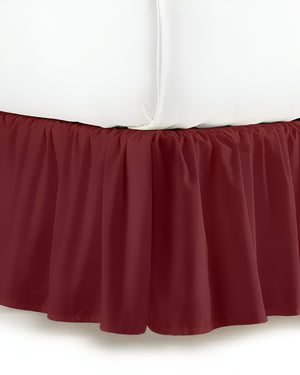 Burgundy Bliss- Ultra-Soft Microfiber Ruffled Bed Skirt-Bed Skirts-Shreem Linen-Slumber Sphere