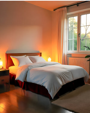 Neatflair Pleated Bed Skirt- 1 Piece, Burgundy-Bed Skirts-Shreem Linen-Slumber Sphere
